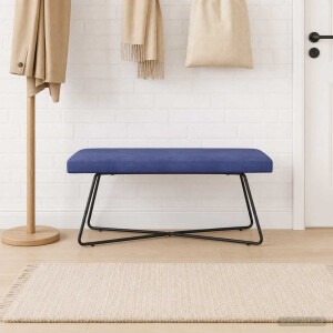 vidaXL Bank Politieblauw 110 x 40 x 45 cm fluweel