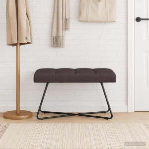 vidaXL Bank met knoopverstelling Donkerbruin 80 x 40 x 46 cm Stof