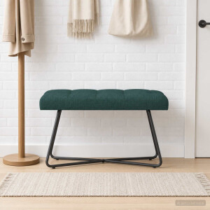 vidaXL Bank met knoopverstelling Donkergroen 80 x 40 x 46 cm Stof