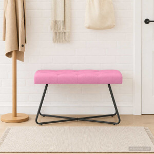 vidaXL Bank met knoopverstelling Roze 80 x 40 x 46 cm Stof