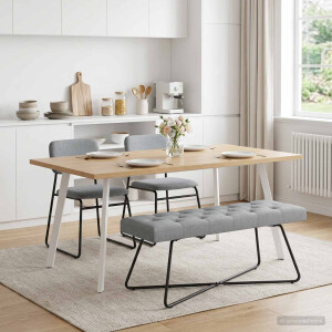 vidaXL Bank met knoopverstelling Lichtgrijs 110 x 40 x 46 cm Stof