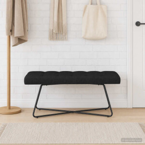 vidaXL Bank met knoopverstelling Zwart 110 x 40 x 46 cm Stof