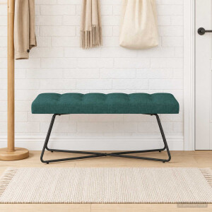 vidaXL Bank met knoopverstelling Donkergroen 110 x 40 x 46 cm Stof