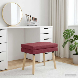 vidaXL Dubbel Laagige Bank Wijnrood 60 x 40 x 46 cm Stof