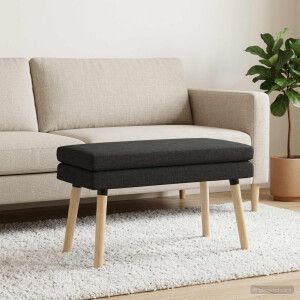 vidaXL Dubbel Laagige Bank Zwart 80 x 40 x 47 cm Stof