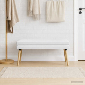 vidaXL Dubbel Laagige Bank Wit 110 x 40 x 47 cm Stof
