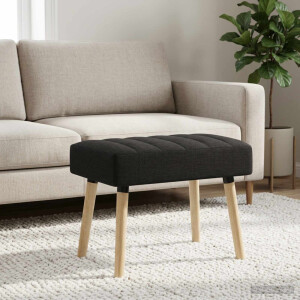 vidaXL Kanaal-geplooide bank Zwart 60 x 40 x 45 cm Stof