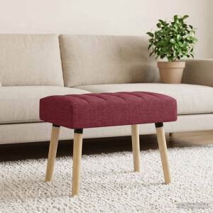 vidaXL Kanaal-geplooide bank Wijnrood 60 x 40 x 45 cm Stof