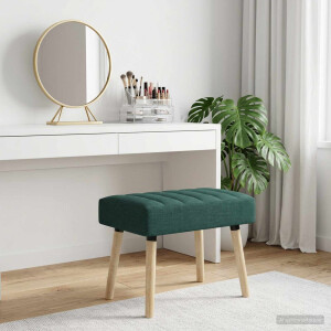 vidaXL Kanaal-geplooide bank Donkergroen 60 x 40 x 45 cm Stof