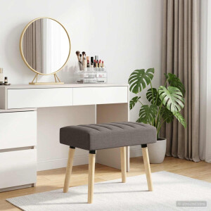 vidaXL Kanaal-geplooide bank Taupe 60 x 40 x 45 cm Stof