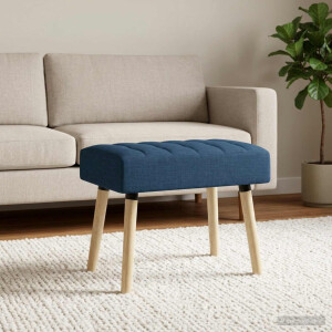 vidaXL Kanaal-geplooide bank Blauw 60 x 40 x 45 cm Stof