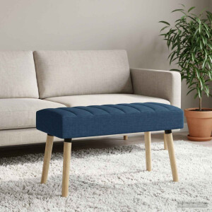 vidaXL Kanaal-geplooide bank Blauw 80 x 40 x 46 cm Stof