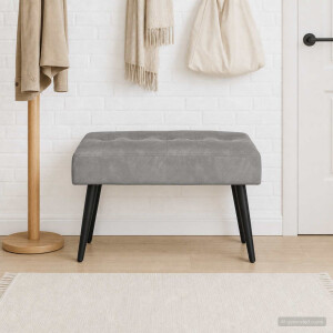 vidaXL Bank met knoopverstelling Lichtgrijs 60 x 40 x 45 cm fluweel