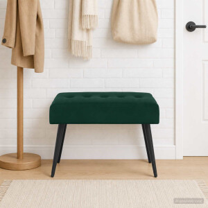 vidaXL Bank met knoopverstelling Donkergroen 60 x 40 x 45 cm fluweel