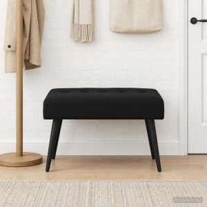 vidaXL Bank met knoopverstelling Zwart 60 x 40 x 45 cm fluweel