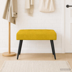 vidaXL Bank met knoopverstelling Geel 60 x 40 x 45 cm fluweel