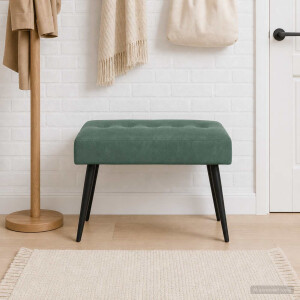 vidaXL Bank met knoopverstelling Zeegroen 60 x 40 x 45 cm fluweel
