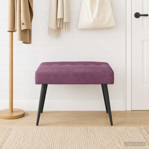 vidaXL Bank met knoopverstelling Paars 60 x 40 x 45 cm fluweel