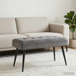 vidaXL Bank met knoopverstelling Donkergrijs 80 x 40 x 46 cm fluweel