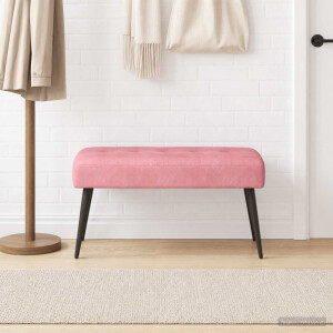 vidaXL Bank met knoopverstelling Roze 80 x 40 x 46 cm fluweel