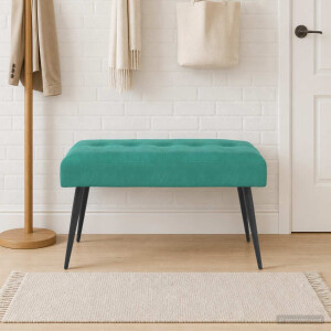 vidaXL Bank met knoopverstelling Turquoise 80 x 40 x 46 cm fluweel