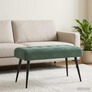 vidaXL Bank met knoopverstelling Zeegroen 80 x 40 x 46 cm fluweel