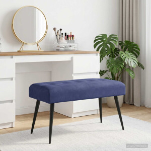 vidaXL Bank met knoopverstelling Politieblauw 80 x 40 x 46 cm fluweel