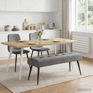 vidaXL Bank met knoopverstelling Donkergrijs 110 x 40 x 46 cm fluweel