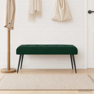vidaXL Bank met knoopverstelling Donkergroen 110 x 40 x 46 cm fluweel