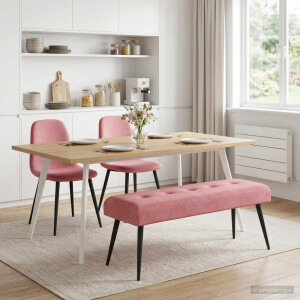 vidaXL Bank met knoopverstelling Roze 110 x 40 x 46 cm fluweel