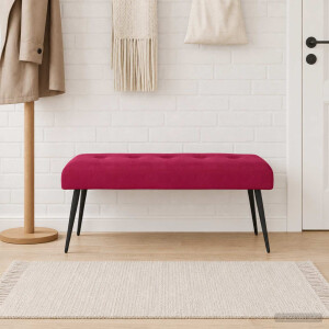 vidaXL Bank met knoopverstelling Wijnrood 110 x 40 x 46 cm fluweel