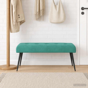 vidaXL Bank met knoopverstelling Turquoise 110 x 40 x 46 cm fluweel