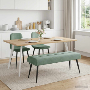 vidaXL Bank met knoopverstelling Zeegroen 110 x 40 x 46 cm fluweel
