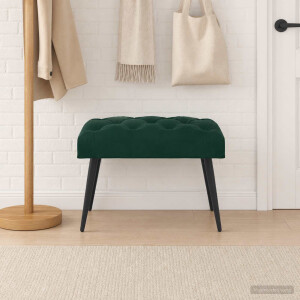 vidaXL Bank met knoopverstelling Donkergroen 60 x 40 x 45 cm Fluweel