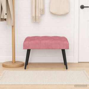 vidaXL Bank met knoopverstelling Roze 60 x 40 x 45 cm Fluweel