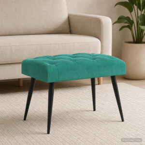 vidaXL Bank met knoopverstelling Turquoise 60 x 40 x 45 cm Fluweel