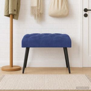 vidaXL Bank met knoopverstelling Politieblauw 60 x 40 x 45 cm Fluweel