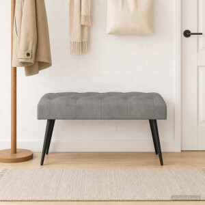 vidaXL Bank met knoopverstelling Lichtgrijs 80 x 40 x 46 cm Fluweel
