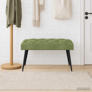 vidaXL Bank met knoopverstelling Lichtgroen 80 x 40 x 46 cm Fluweel