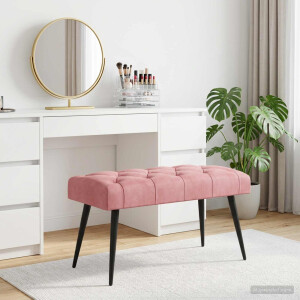 vidaXL Bank met knoopverstelling Roze 80 x 40 x 46 cm Fluweel