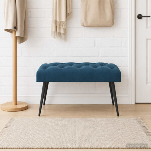 vidaXL Bank met knoopverstelling Blauw 80 x 40 x 46 cm Fluweel