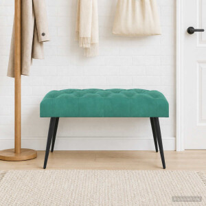 vidaXL Bank met knoopverstelling Turquoise 80 x 40 x 46 cm Fluweel
