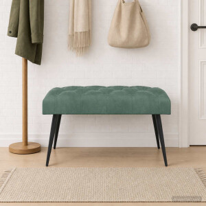 vidaXL Bank met knoopverstelling Zeegroen 80 x 40 x 46 cm Fluweel