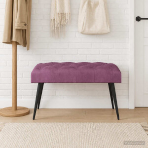 vidaXL Bank met knoopverstelling Paars 80 x 40 x 46 cm Fluweel
