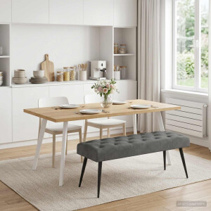 vidaXL Bank met knoopverstelling Donkergrijs 110 x 40 x 46 cm Fluweel