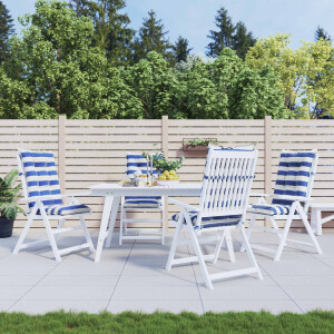 vidaXL Buiten Kussen 4 pcs Blauw en Wit 120 x 50 x 7 cm Stof
