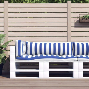 vidaXL Buiten Kussen 3 pcs Blauw en Wit 103 x 58 x 10 cm Stof