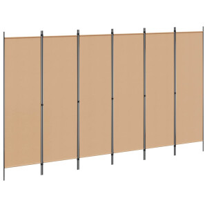 vidaXL 6-Panelen Kamerscherm Beige 300 x 180 cm Stof