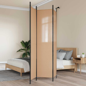 vidaXL 3-Panel Room Divider Beige 150 x 220 cm Stof