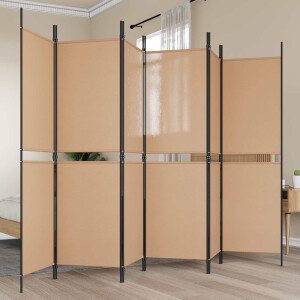 vidaXL 6-Panelen Kamerscherm Beige 300 x 180 cm Stof